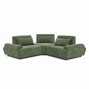Sofá modular esquinero de 3 plazas con respaldo ajustable 231 cm verde