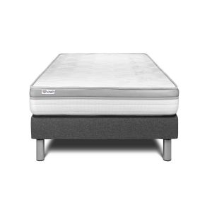 Conjunto vital relax 90 x 200 cm somier kit gris