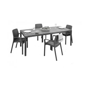 Set de salón exterior arret, mesa, plástico negro antracita