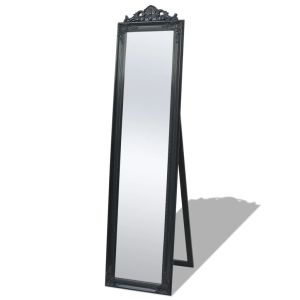Espejo de pie estilo barroco 160x40 cm negro