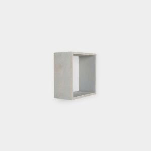 Estante de pared cubo 25x25 en madera reciclada color gris evan