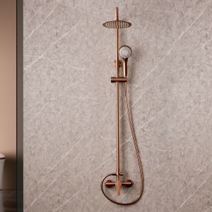 Imex - columna ducha monomando con grifo oro rosa serie roma