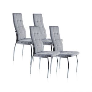 Pack 4 sillas de comedor 57x44 cm diana tejido - gris