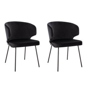 Silla de comedor de terciopelo amara - lote de 2 negro