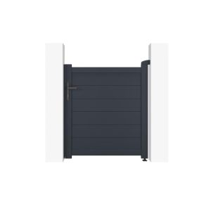 Puerta corredera eiger de aluminio gris, altura 115 cm, 1 m de ancho.