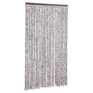 vidaXL cortina mosquitera chenilla marrón y beige 118x220 cm