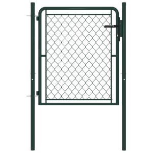 vidaXL puerta de jardín de acero 100x100 cm verde