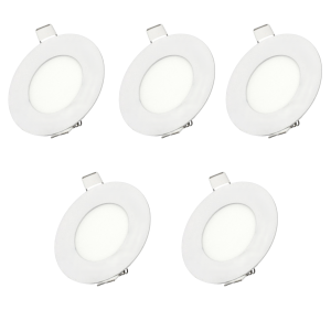 Pack x5 downlight LED 3w blanco frío 6000k redondo empotrar blanco
