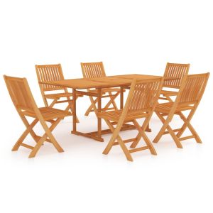 vidaXL conjunto de comedor de jardín 7 piezas madera maciza de teca