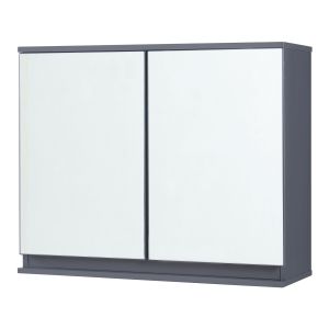 Armario mural Overath con espejo para baño 60x20x50cm - gris [en.casa]