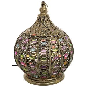 Lámpara de metal cristal acrilico de colores d27x33h cm