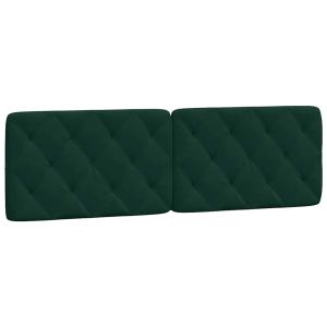 vidaXL cabecero de cama acolchado terciopelo verde oscuro 160 cm