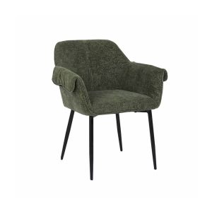 Silla de comedor de chenilla cheno - lote de 5 verde