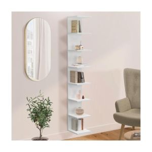 Estantería mural modulable blanca 8 niveles 190 cm