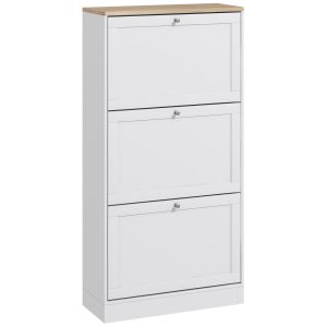 Mueble zapatero 60x23.5x115 cm color blanco Homcom