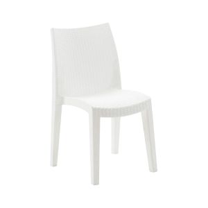 Silla de exterior ant, apilable, de plástico blanco