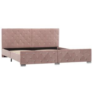 vidaXL estructura de cama sin colchón terciopelo rosa 180x200 cm