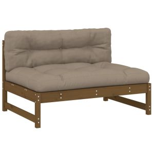 vidaXL sofá central madera maciza de pino marrón miel 120x80 cm