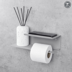 Daske portarrollos papel higiénico adhesivo gris derecho line flex