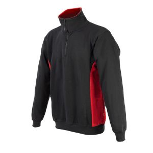 Sudadera bicolor con cremallera color negro y rojo talla xxl