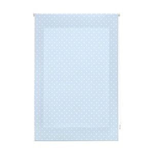 Estor enrollable premium 110x180  azul con motas blancas