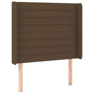 vidaXL cabecero con orejas de tela marrón oscuro 83x16x118/128 cm