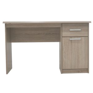 Escritorio recto prague – 1 cajón, 1 puerta – color roble sonoma – diseño f