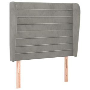 vidaXL cabecero con orejas de terciopelo gris claro 103x23x118/128 cm