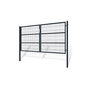 Puerta batiente de malla metálica 3m razo a.160cm gris