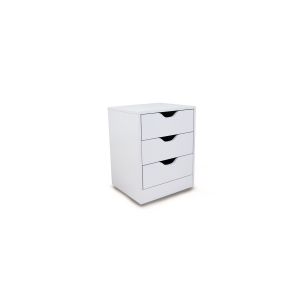 Mesita de noche trillo 3 cajones blanco 50x40 cm