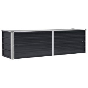 vidaXL arriate de acero galvanizado gris antracita 160x40x45 cm