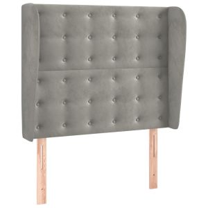 vidaXL cabecero con orejas de terciopelo gris claro 103x23x118/128 cm