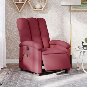 Sillón de masaje reclinable eléctrico tela rojo tinto qweo7170