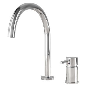 Valaz grifo de lavabo encastrado monomando cuello cisne cromado