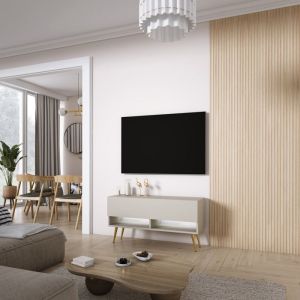 Mueble tv contemporáneo - cachemira - patas doradas - LED - 100x32x52