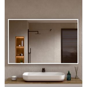 Espejo de baño rectangular marco blanco 80×100 cm (al×an) bellobath