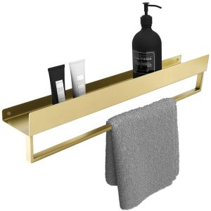 Rea estante de baño sf01 60cm gold brush, 60x9x11 cm