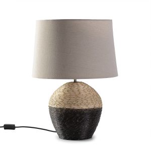 Lámpara de mesa oyuki de ratán natural, diámetro 40,5 cm