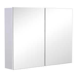 Armario con espejo mdf, vidrio color blanco 80x15x60 cm homcom