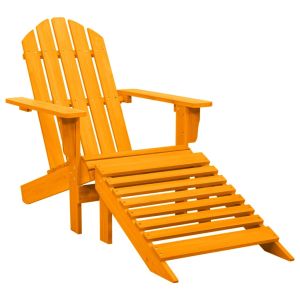 vidaXL silla jardín adirondack con otomana madera maciza abeto naranja