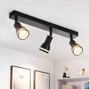 Nettlife lámpara de techo negro gu10 42x5