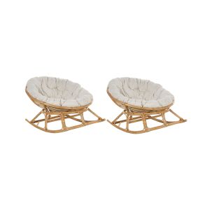 Conjunto de 2 mecedoras orvieto ratán natural