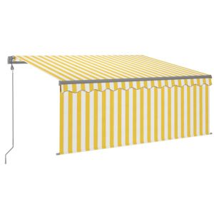 vidaXL toldo automático persiana LED sensor amarillo blanco 3x2,5 m