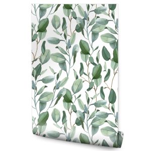 Papel Pintado Para Sala Con Hojas De Eucalipto Y Naturaleza 53cm x 10m