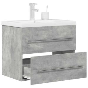 Set muebles de baño 2 piezas madera contrachapada gris hormigón esb2756