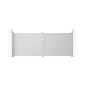 Pack puerta batiente eiger 4m h.160cm blanco + 2 postes