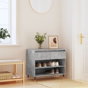 Mueble zapatero madera contrachapada gris hormigón 70x36x60 cm esxt9777