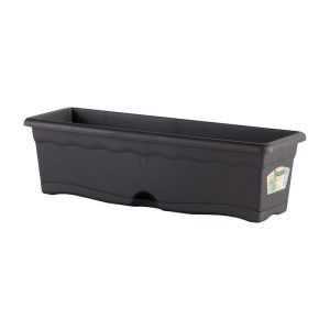 Jardinera con plato integrado color antracita 40 x 20
