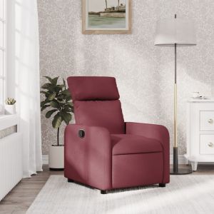 Sillón reclinable de tela rojo tinto qweo6627