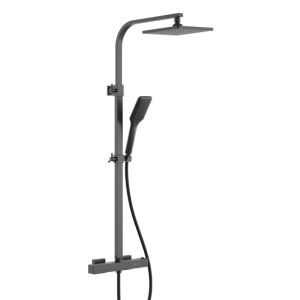 Columna de ducha termostática cuadrada negro vicent